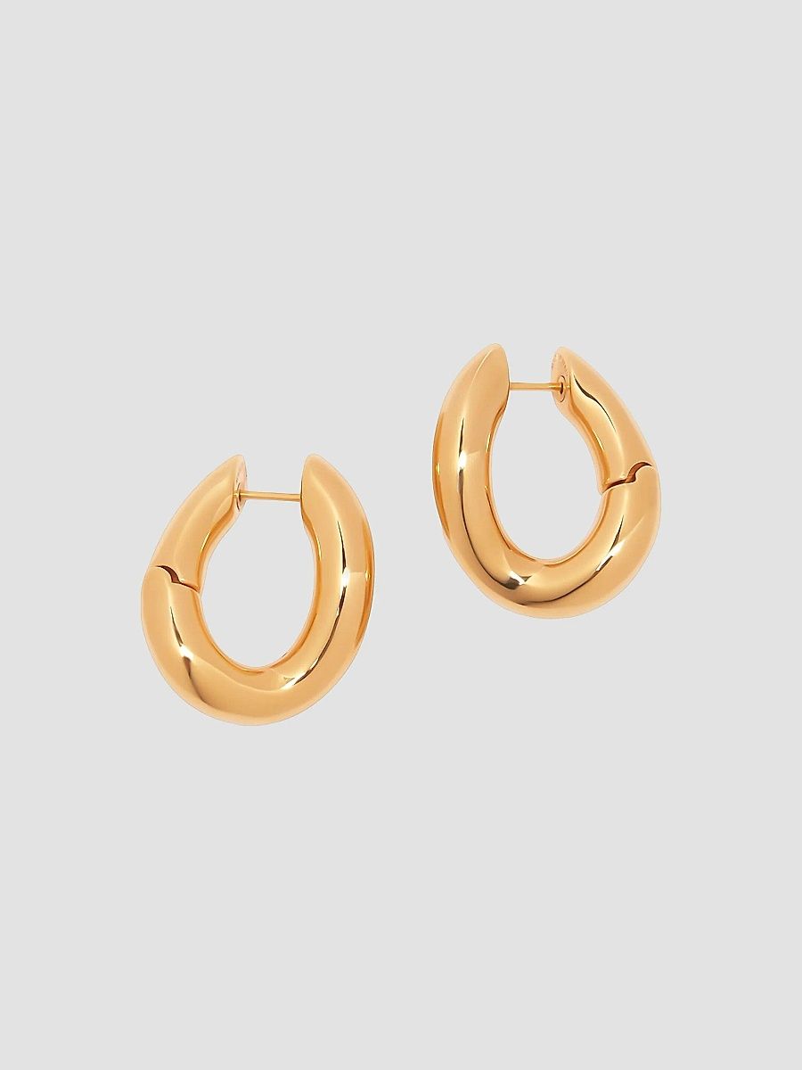 Balenciaga Women's Loop Earrings - Shiny Gold