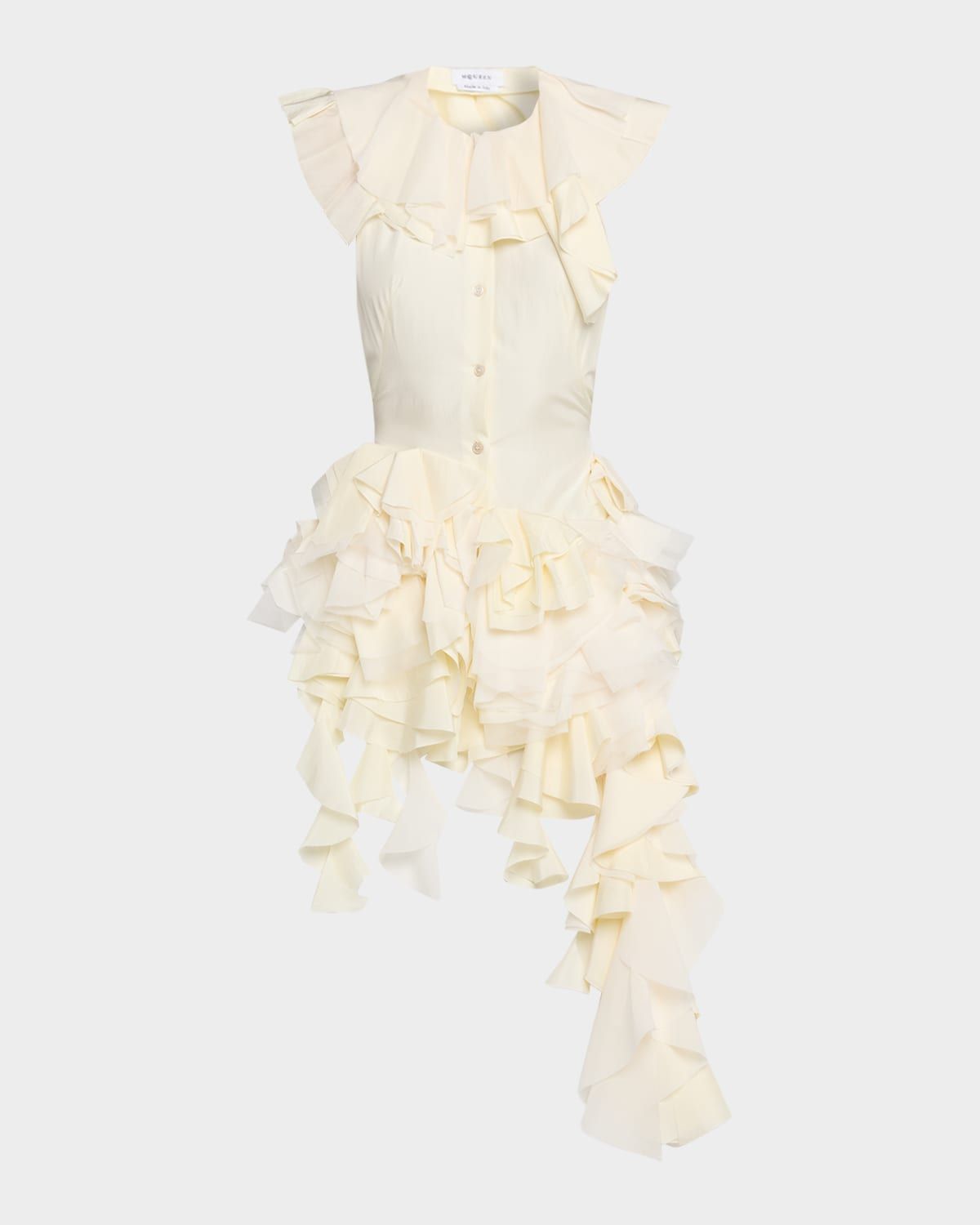 Backless Ruffle Silk Gown