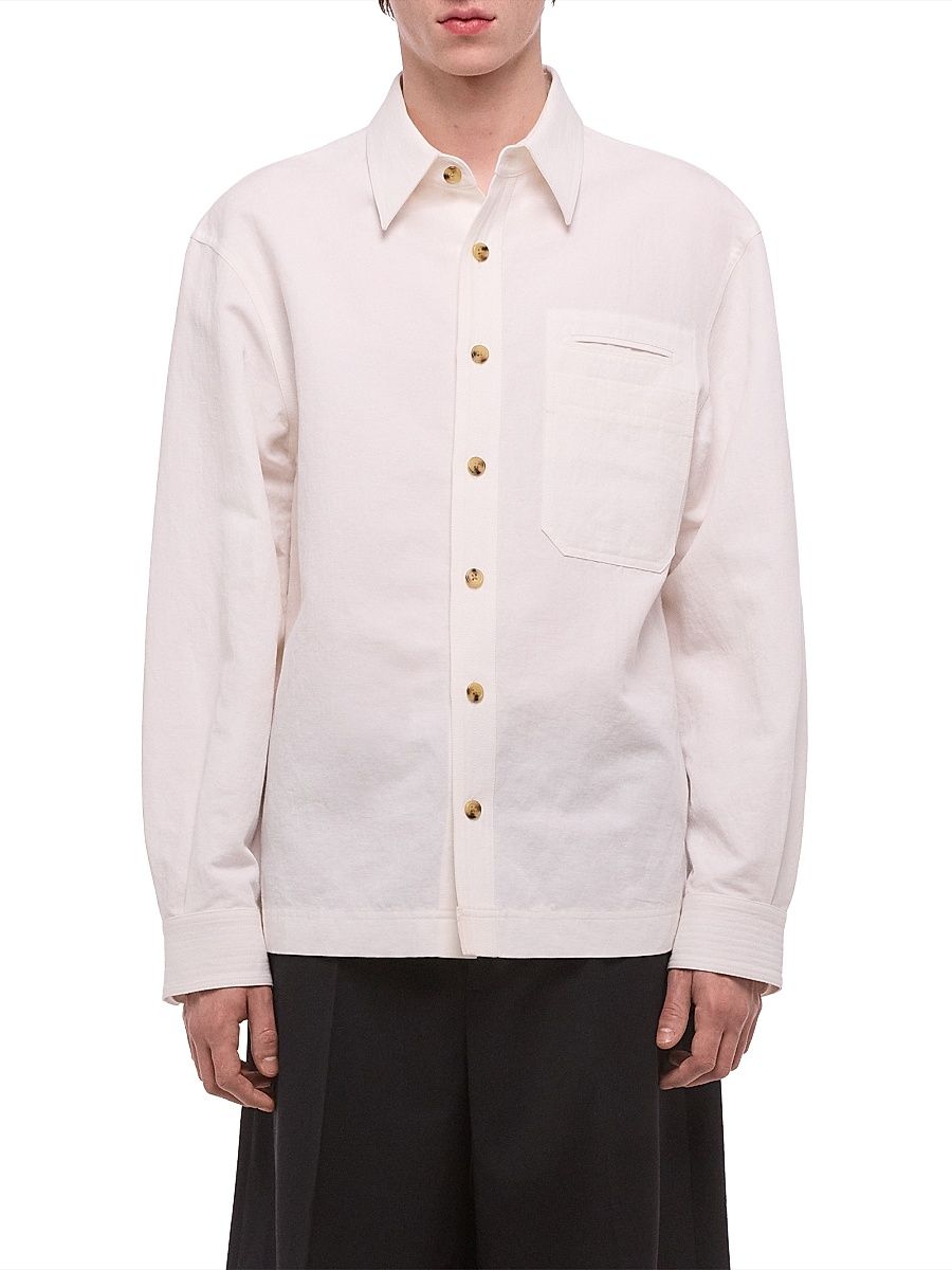 Men's Sailor Cotton Overshirt - White - Size XL