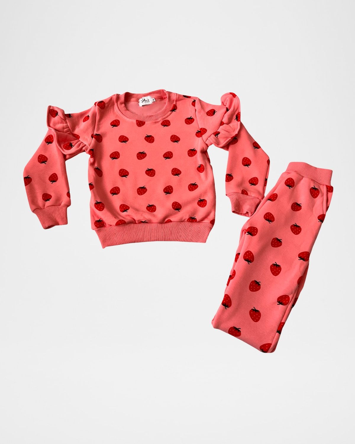 Girl & apos;s Strawberry-Print Ruffle Two-Piece Set, Size 2-14
