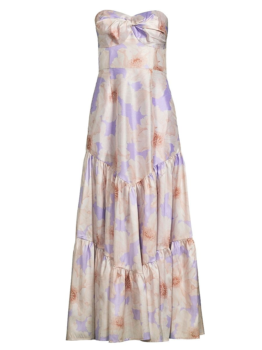Women's Rosewood Floral Strapless Gown - Lavender Romantic Floral - Size 10