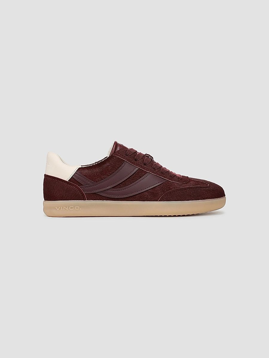 Vince Women's Oasis Leather Low-Top Sneakers - Amarena Bordeaux - Size 7.5