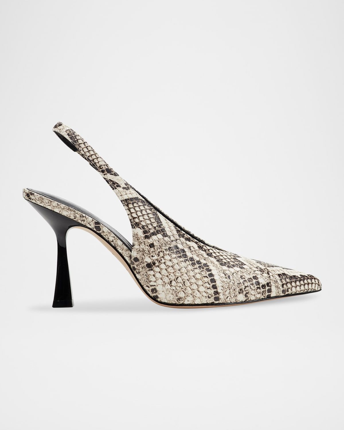 Esther Snake-Printed Leather Slingback Pumps