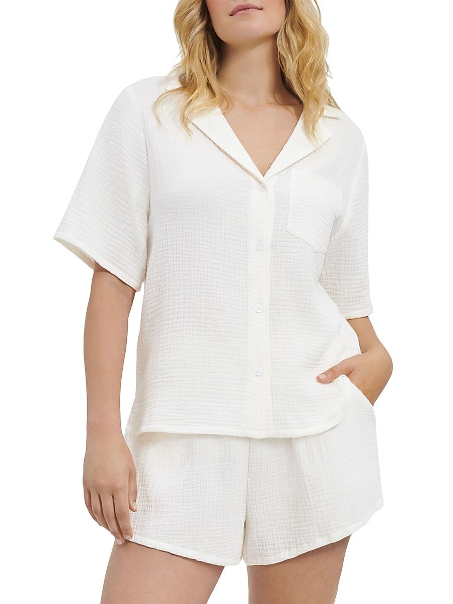 Women's Vivienne Cotton Gauze Shirt - Nimbus - Size XS