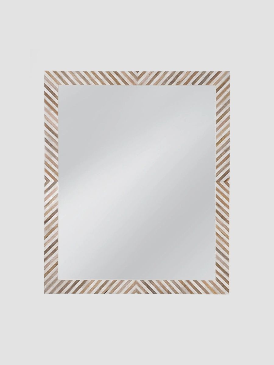 Karl Wood & Resin Wall Mirror - Neutral