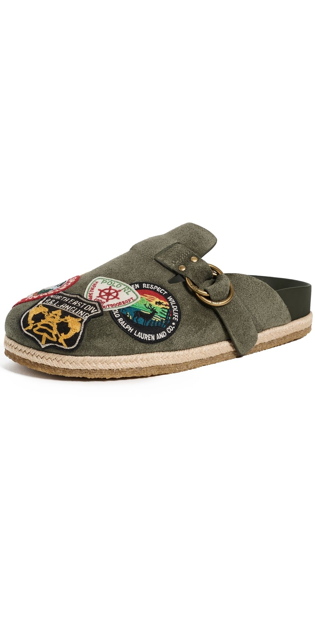 Polo Ralph Lauren Turbach Patch Clogs Estate Olive/Patches 9.5