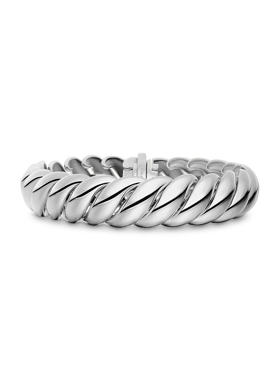 Women's Sculpted Cable Bracelet in Sterling Silver - Silver - Size Medium