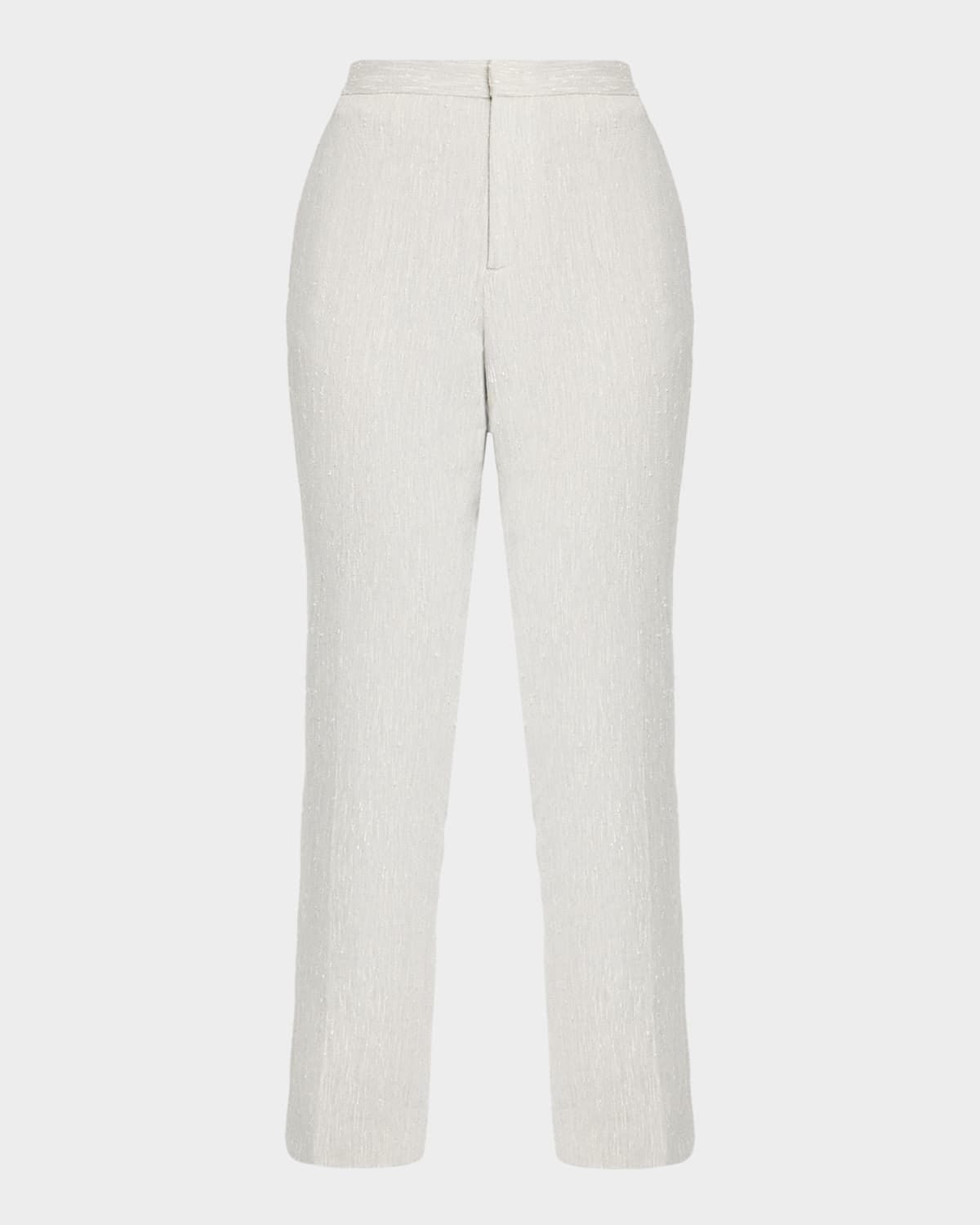 Slubbed Crop Slim Trousers