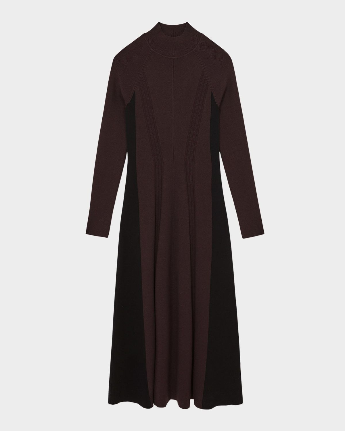 Zaya Contrast-Panel Knit Midi Dress