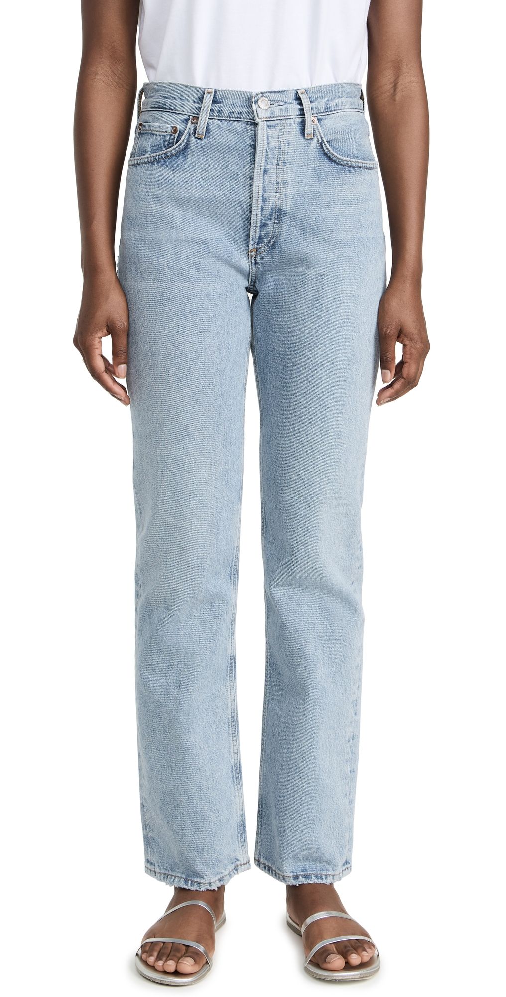 AGOLDE Lana Mid Rise Straight Jeans Riptide 25