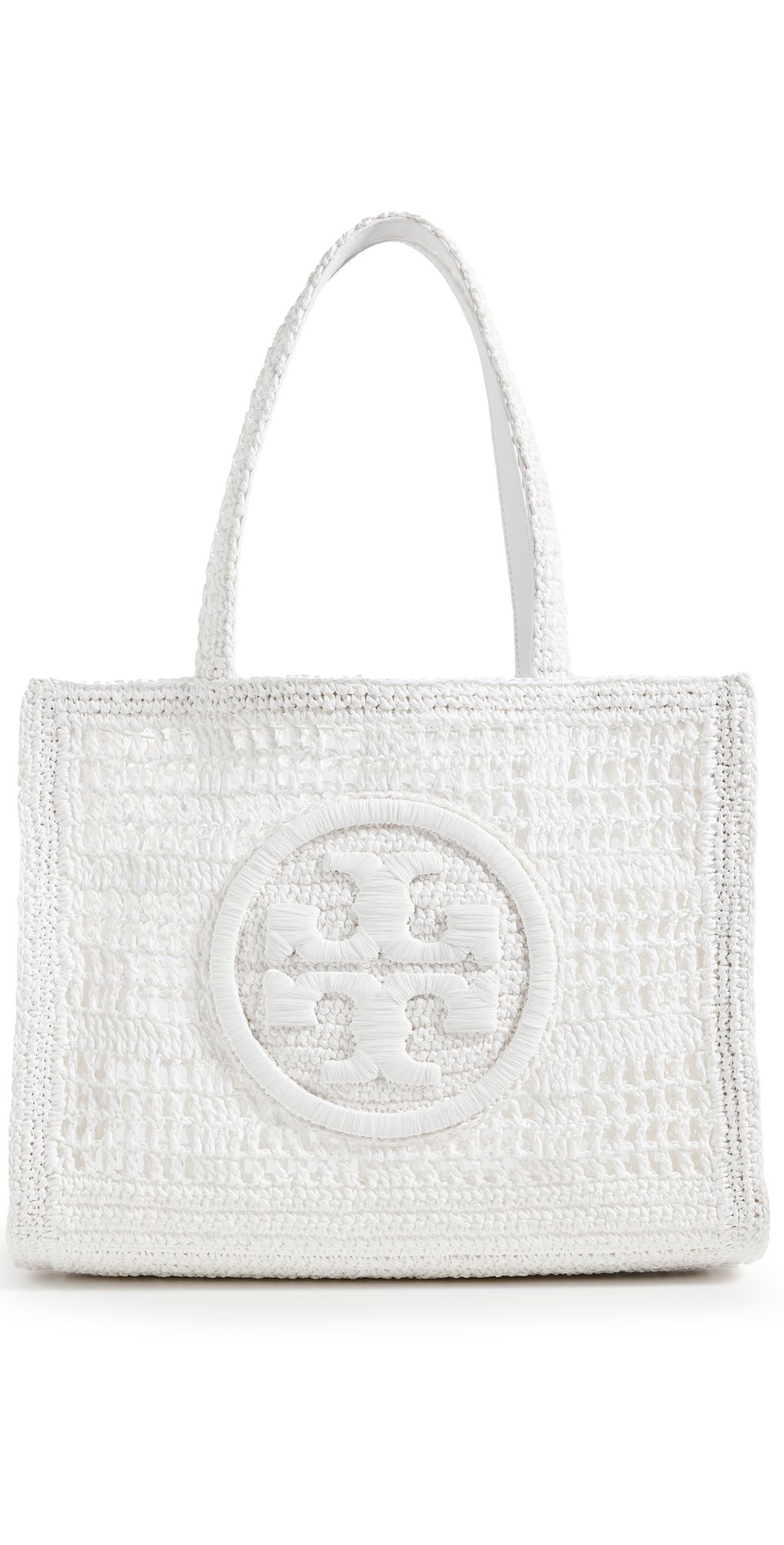 Tory Burch Ella Hand Crocheted Small Tote White One Size