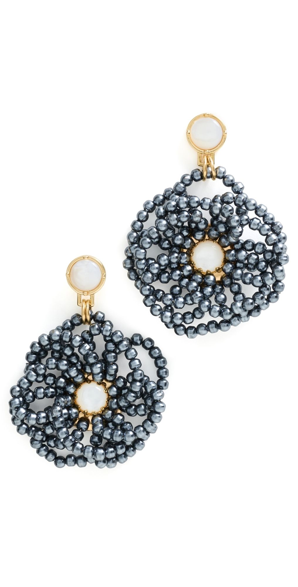 Brinker + Eliza Gardenia Earrings Peacock Pearl One Size
