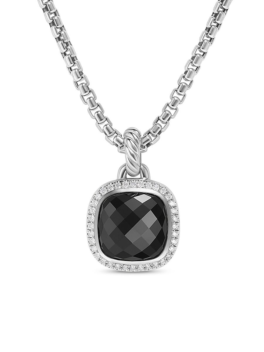 Women's Albion Pendant in Sterling Silver - Black Onyx