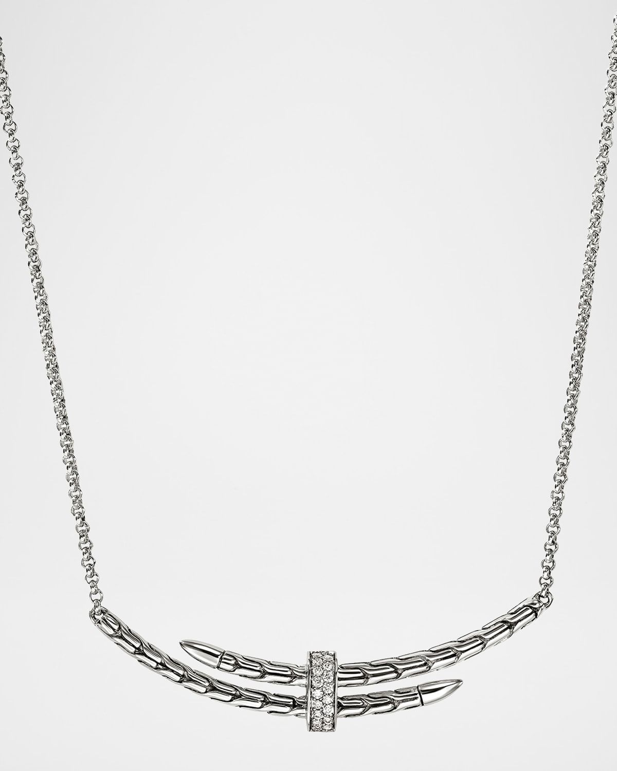 Spear Station Sterling Silver Necklace