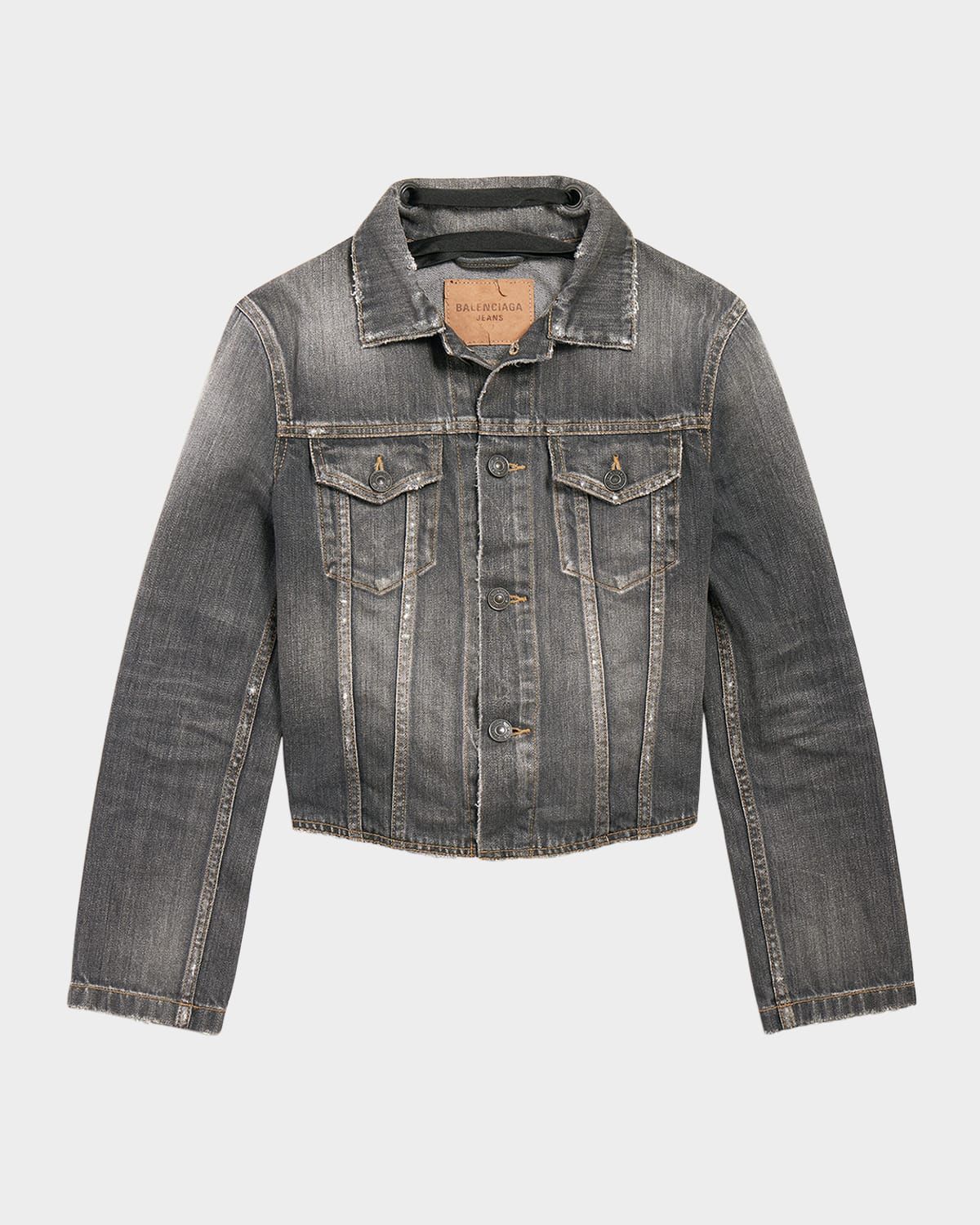 Lace-Up Denim Jacket