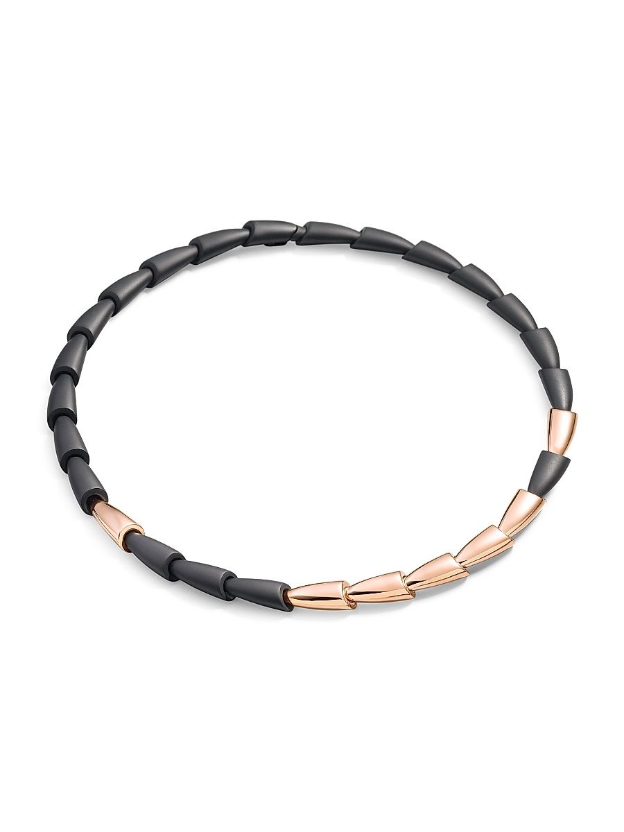 Women's Calla Black Titanium & 18K Rose Gold Necklace - Rose Gold
