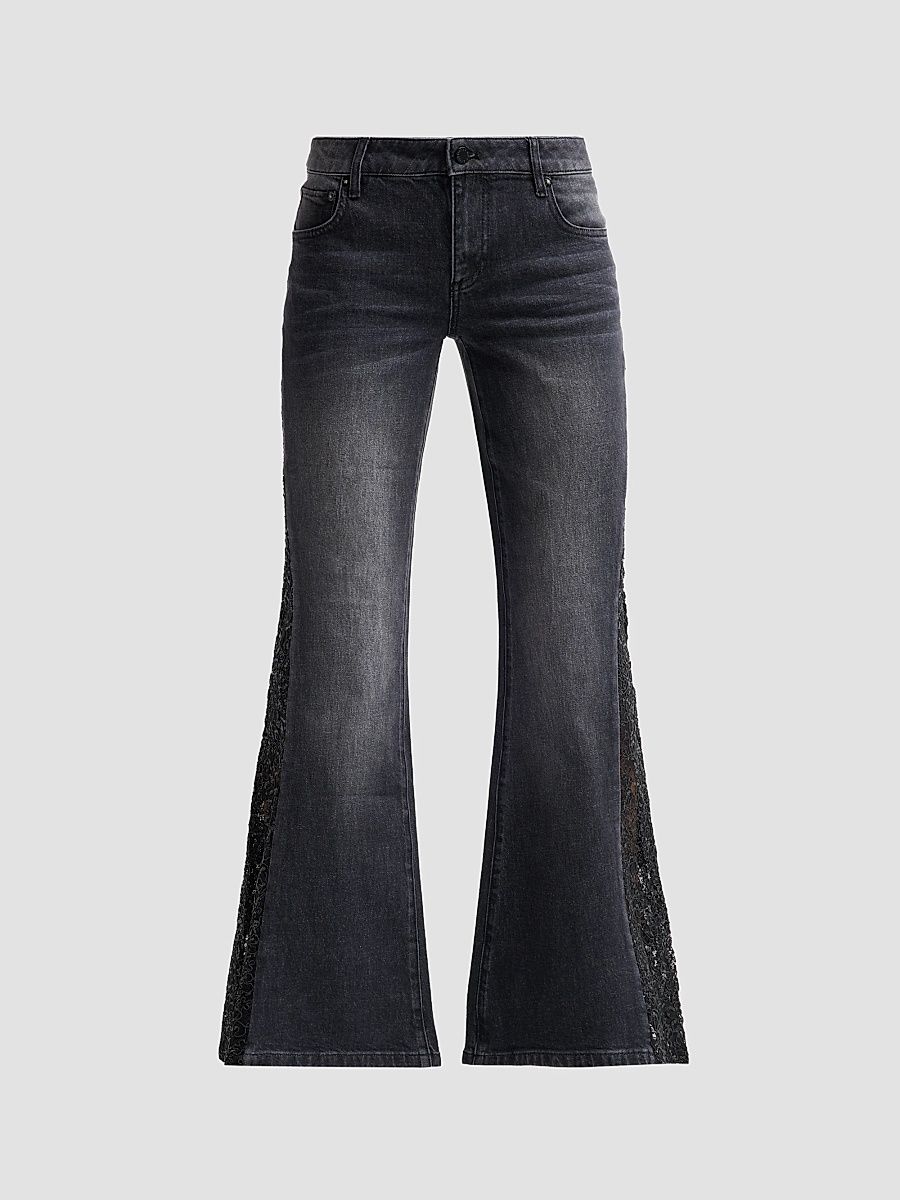 ALICE + OLIVIA Women's Sirena Low-Rise Bell Bottom Jeans - Clarissa Black - Size 32