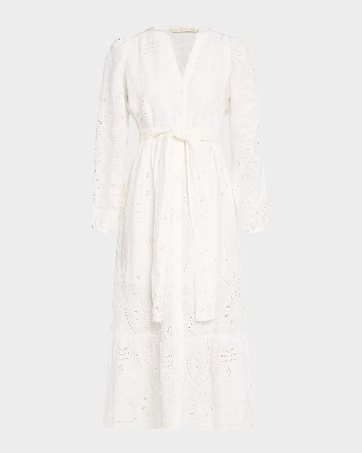 Hannon Eyelet Floral-Embroidered Maxi Dress