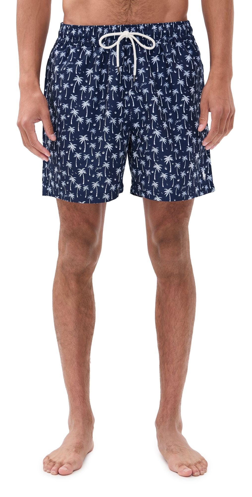 Polo Ralph Lauren Printed Traveler Swim Trunks 5.5 Blue Polo Palms XS
