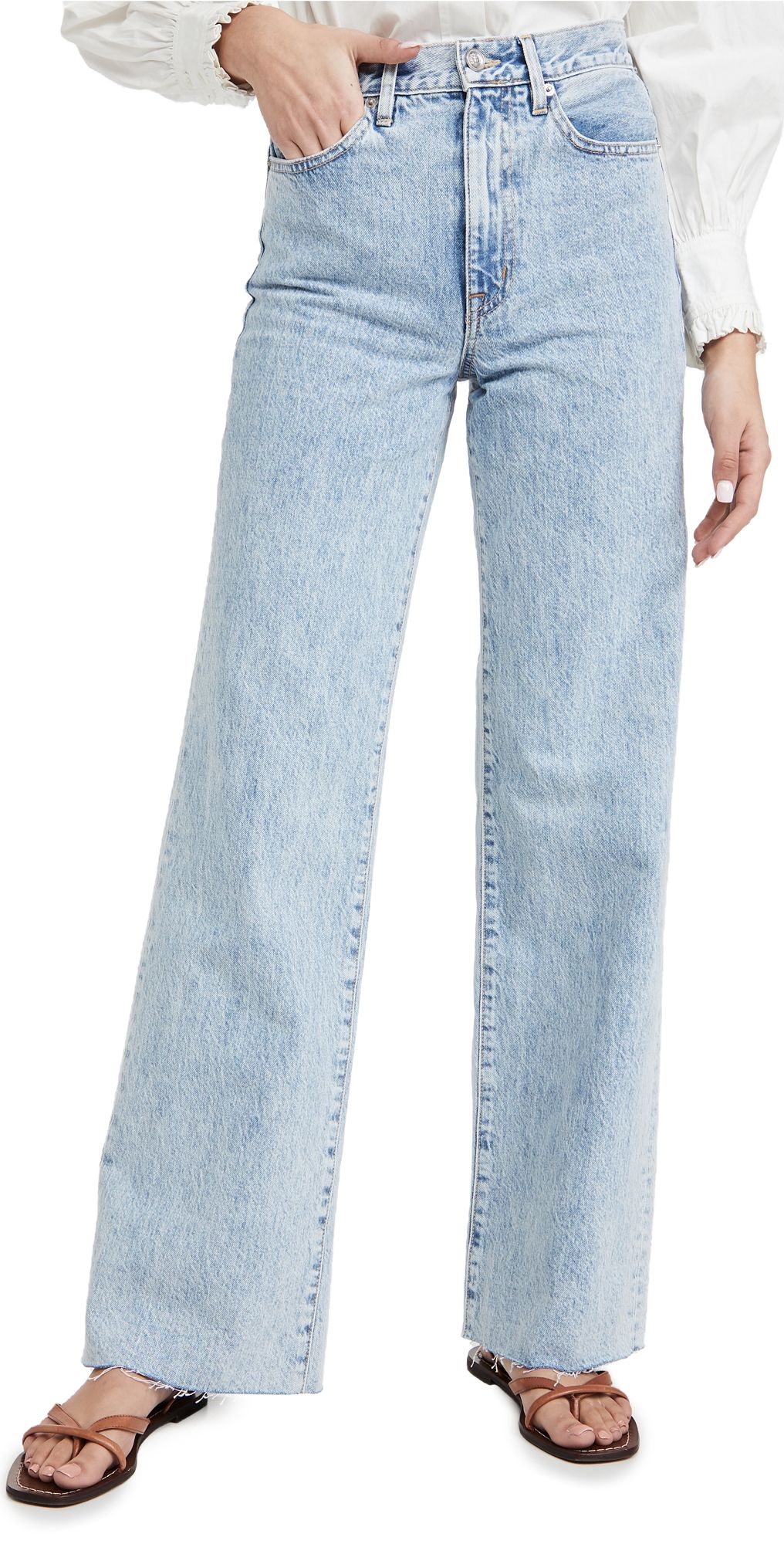 SLVRLAKE Grace High Rise Wide Leg Jeans Time To Go 32