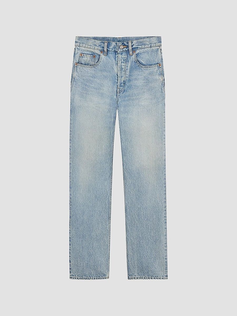 Saint Laurent Men's Loose-Fit Jeans in Beat Denim - South Blue - Size 29