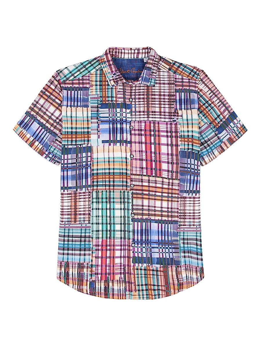 Men's Murdoch Plaid Cotton Short-Sleeve Shirt - Size Small