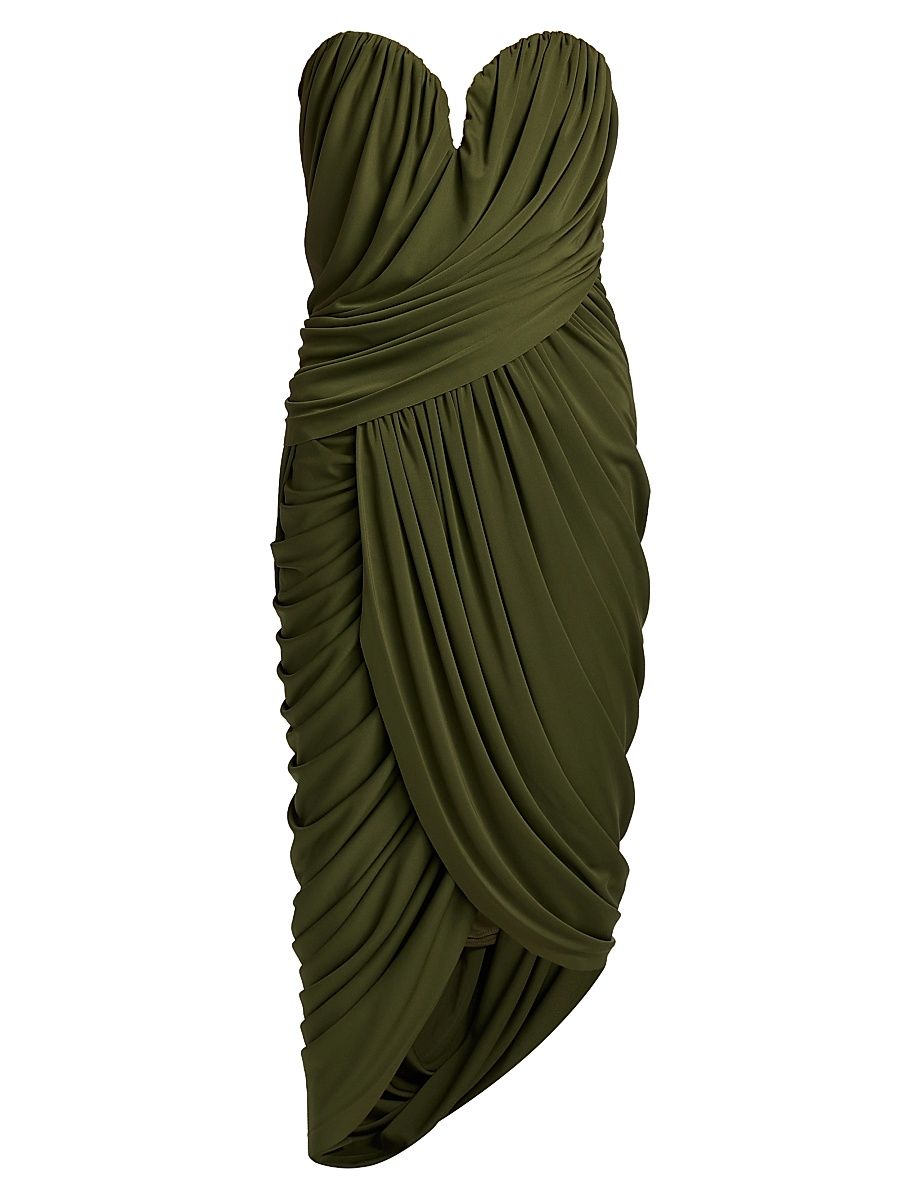 Women's Spencer Draped Tulip Midi-Dress - Moss - Size 8