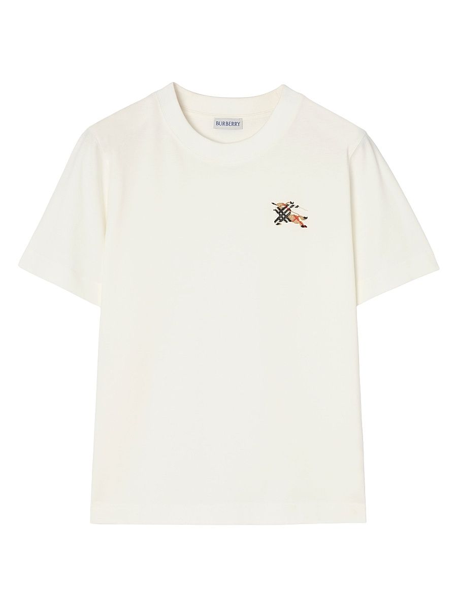 Women's Frankie EKD Check Cotton T-Shirt - Chalk - Size XXS