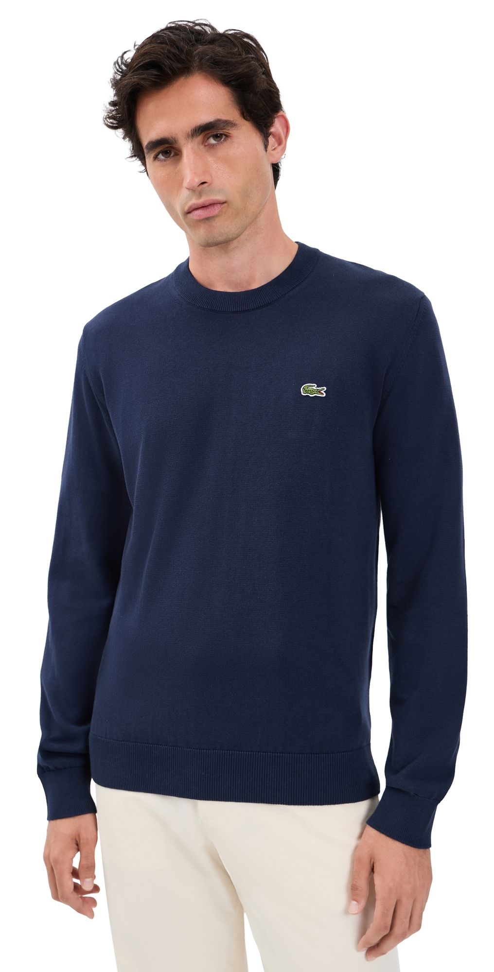Lacoste Cotton Crew Neck Sweater Navy XL