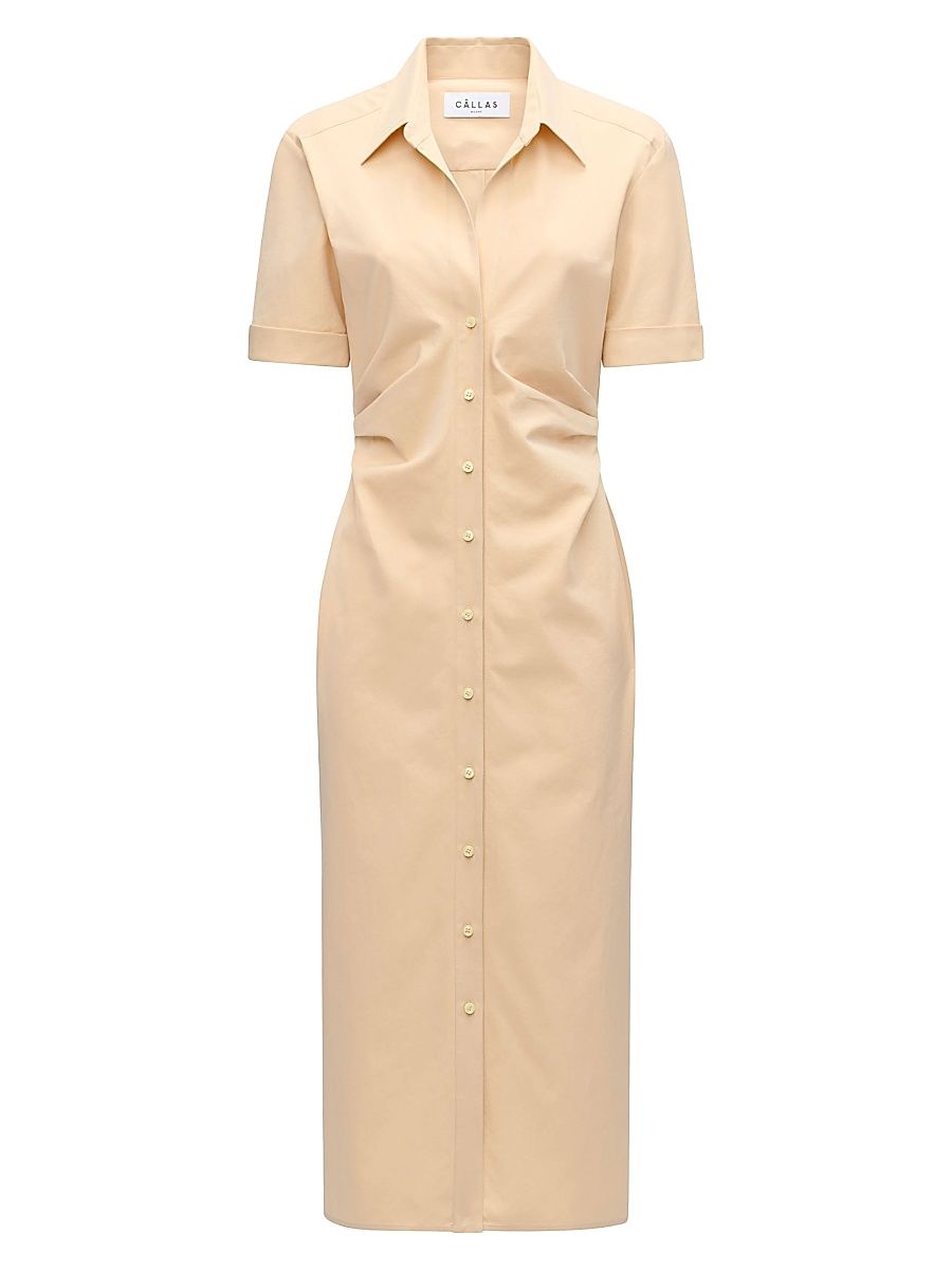 Women's Lou Fitted Shirt Dress - Apricot - Size 6