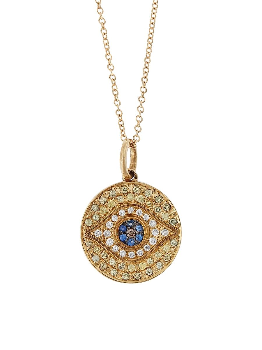 Women's Evil Eye 18K Yellow Gold & Multi-Stone Little Dawn Pendant Necklace - Yellow Gold