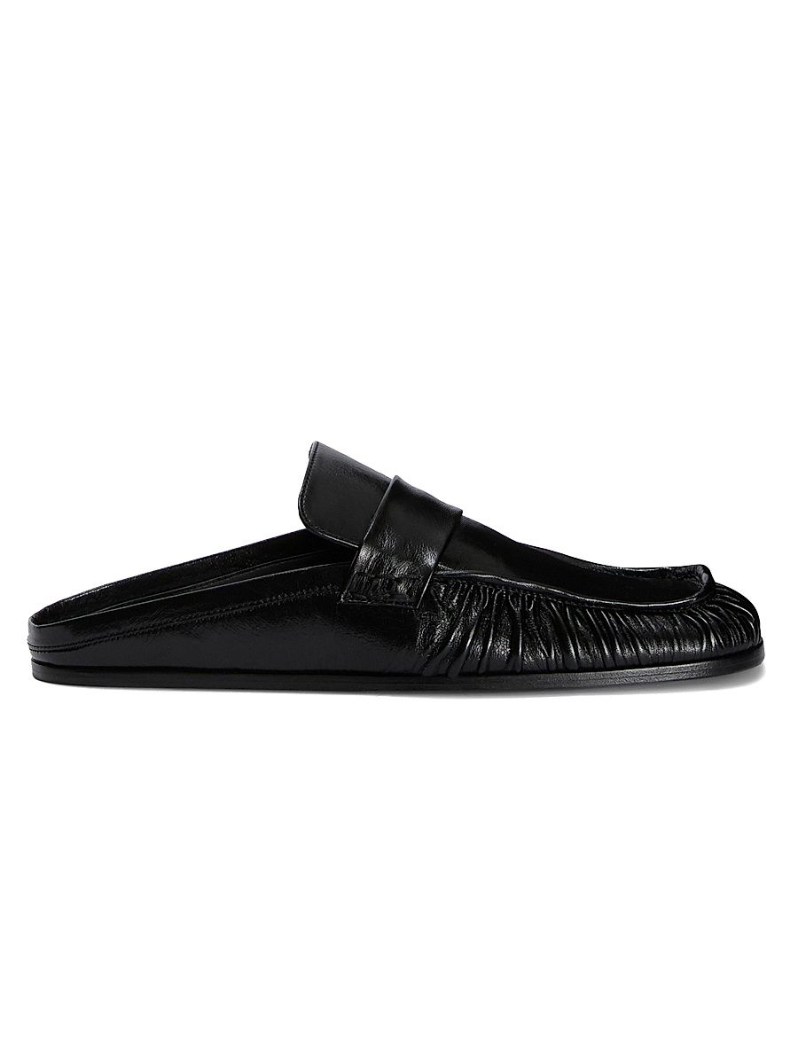 Women's Sabot Leather Slide Loafers - Black - Size 11