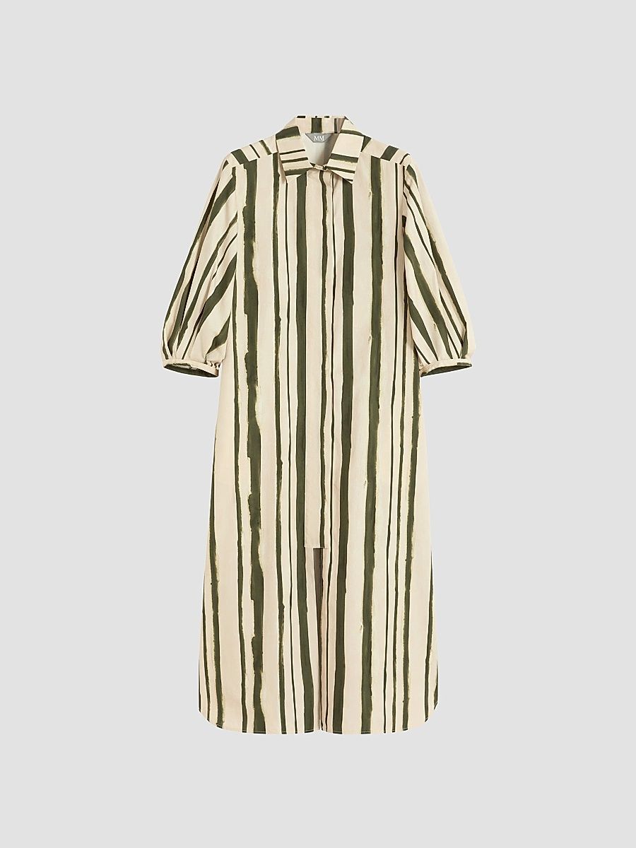 Women's Printed Poplin Shirt Dress - Moss Green - Size 16