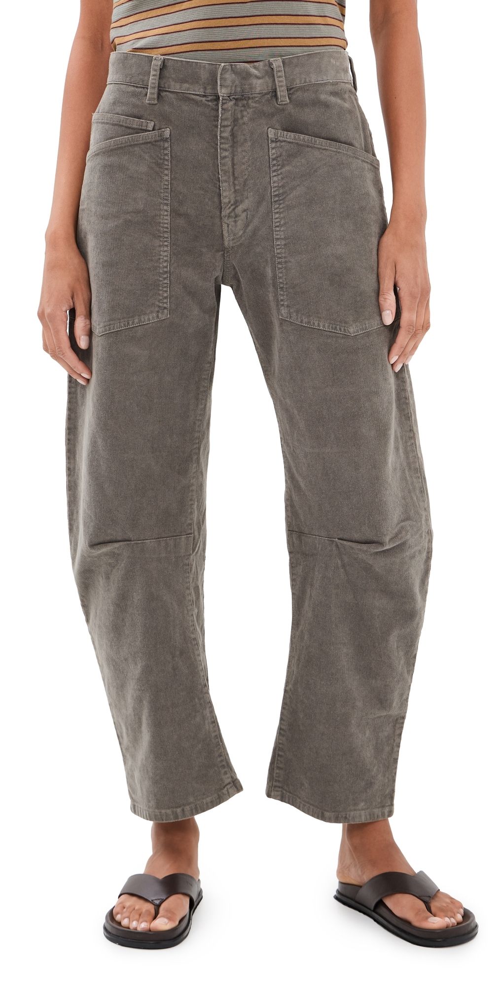 Nili Lotan Shon Barrel Pants Sage Grey 0