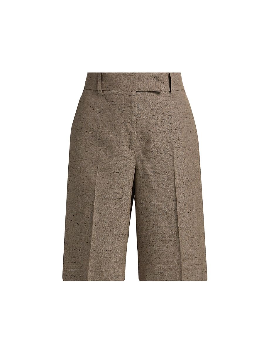 Women's Lina High-Rise Knee-Length Shorts - Grey - Size 10