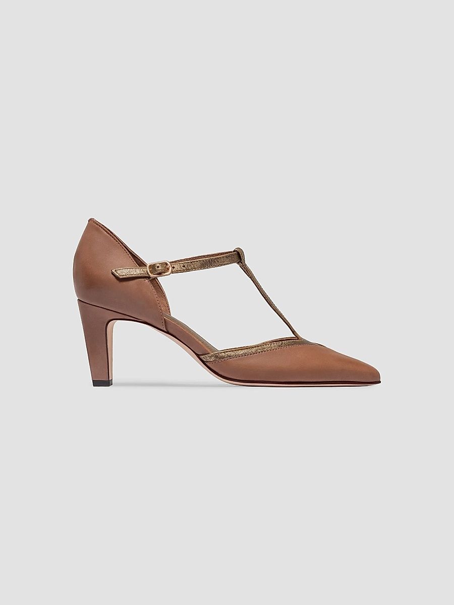 Women's Gianna T-Strap Pumps - Almond - Size 6