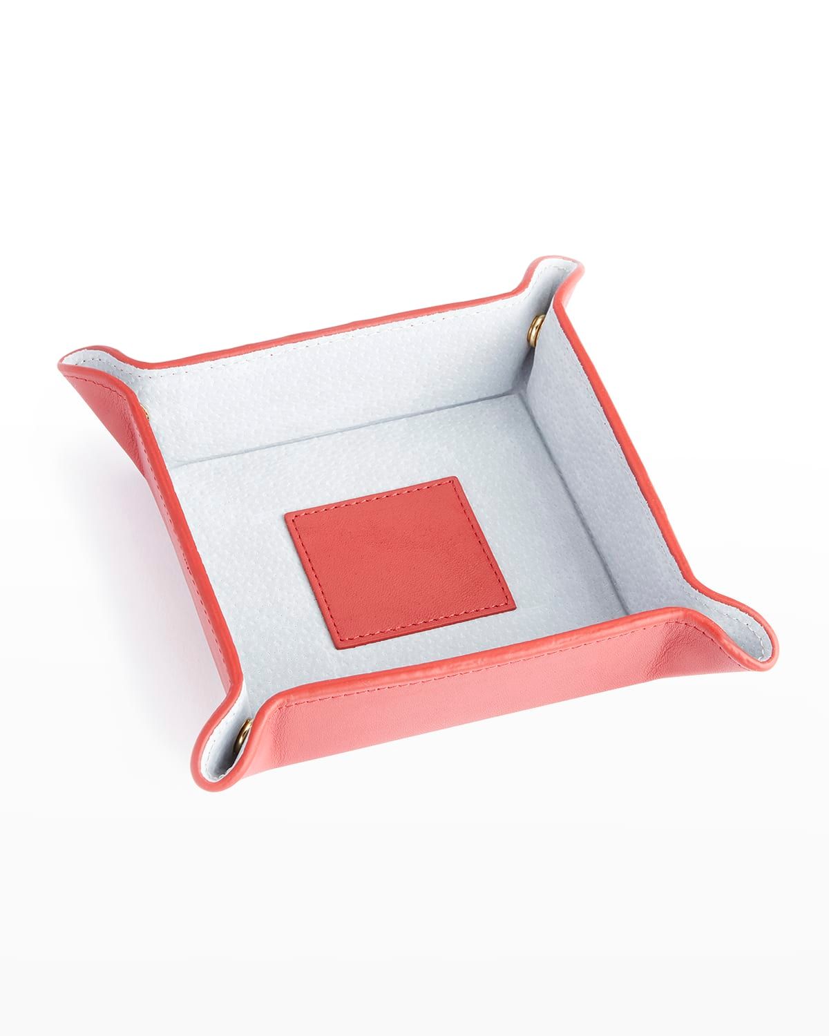 Personalized Suede & Leather Catchall Valet Tray