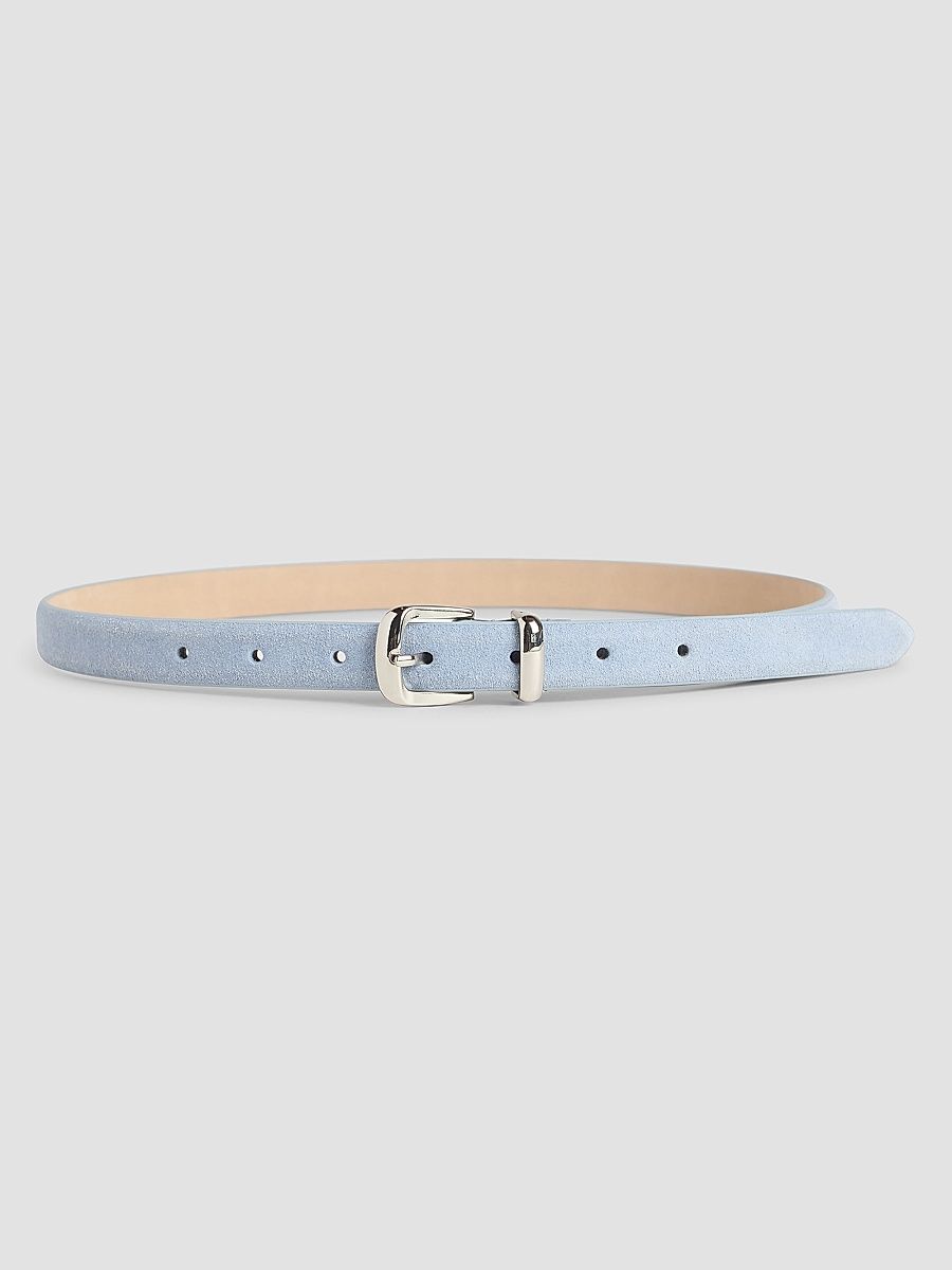 Women's The Dottie Suede Belt - Soft Blue Polished - Size XL