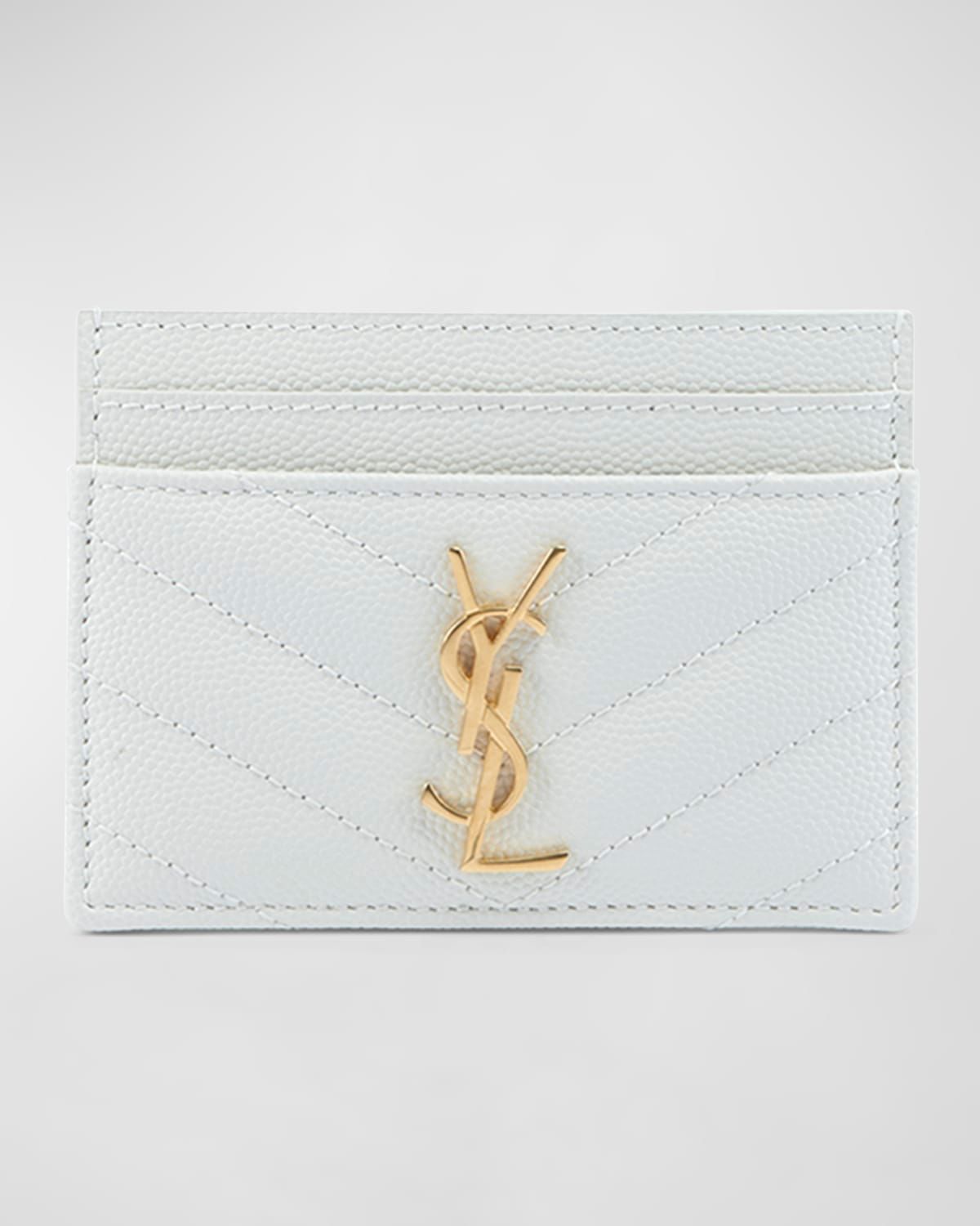 YSL Monogram Card Case in Grained Leather