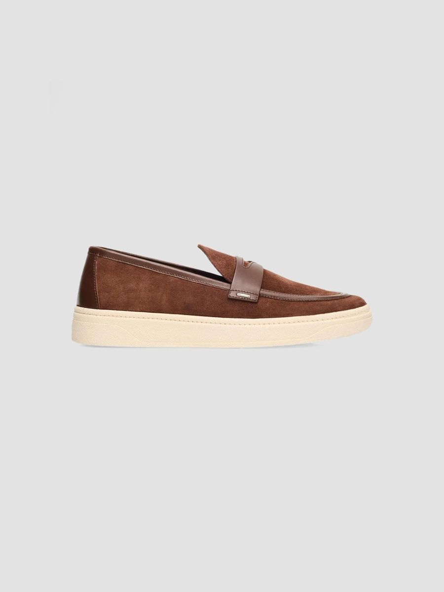 Giuseppe Zanotti Men's Suede & Leather Penny Loafers - Ferrero - Size 13