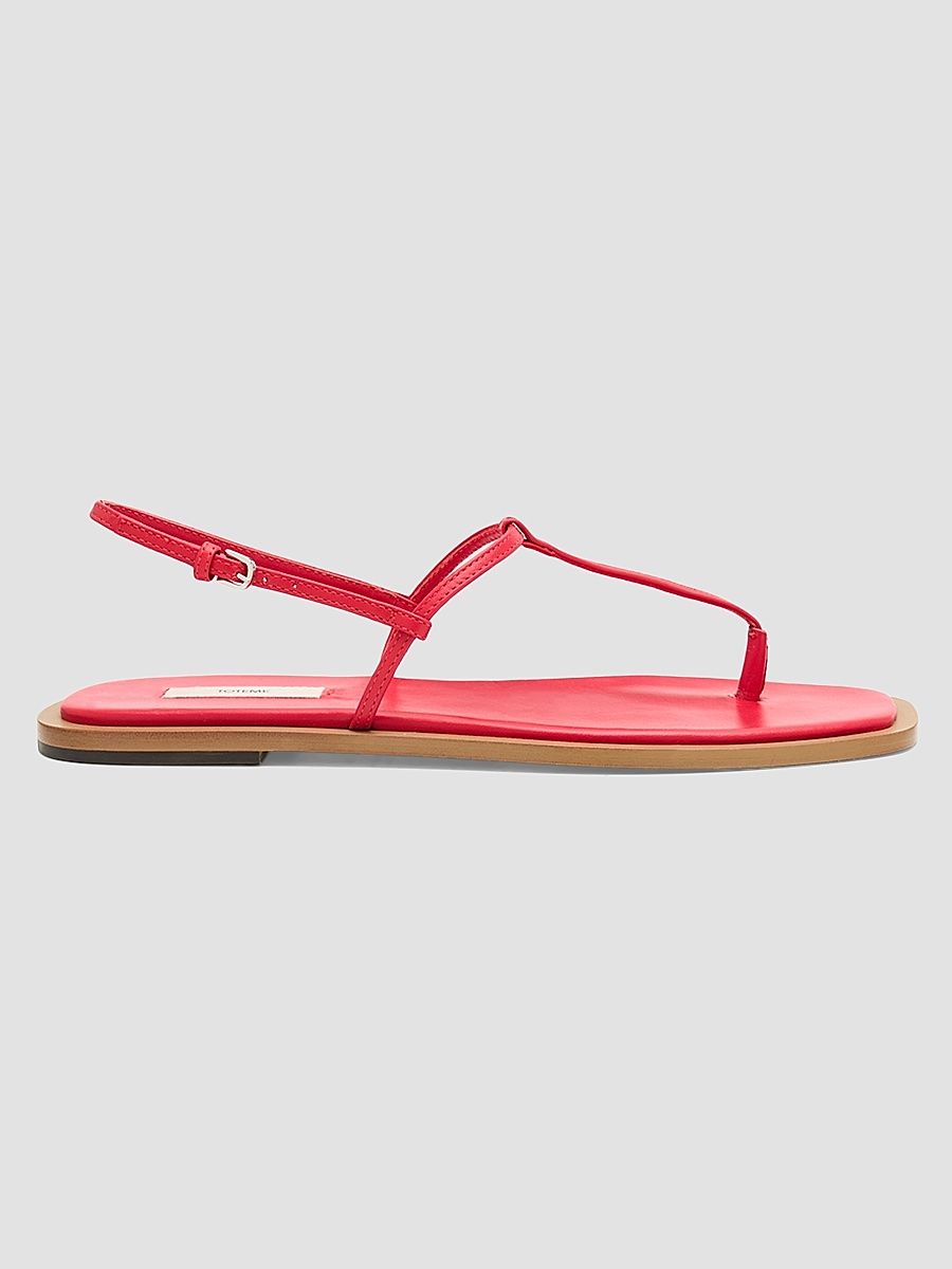 Women's LeatherT-Strap Slingback Sandals - Red Desert - Size 6