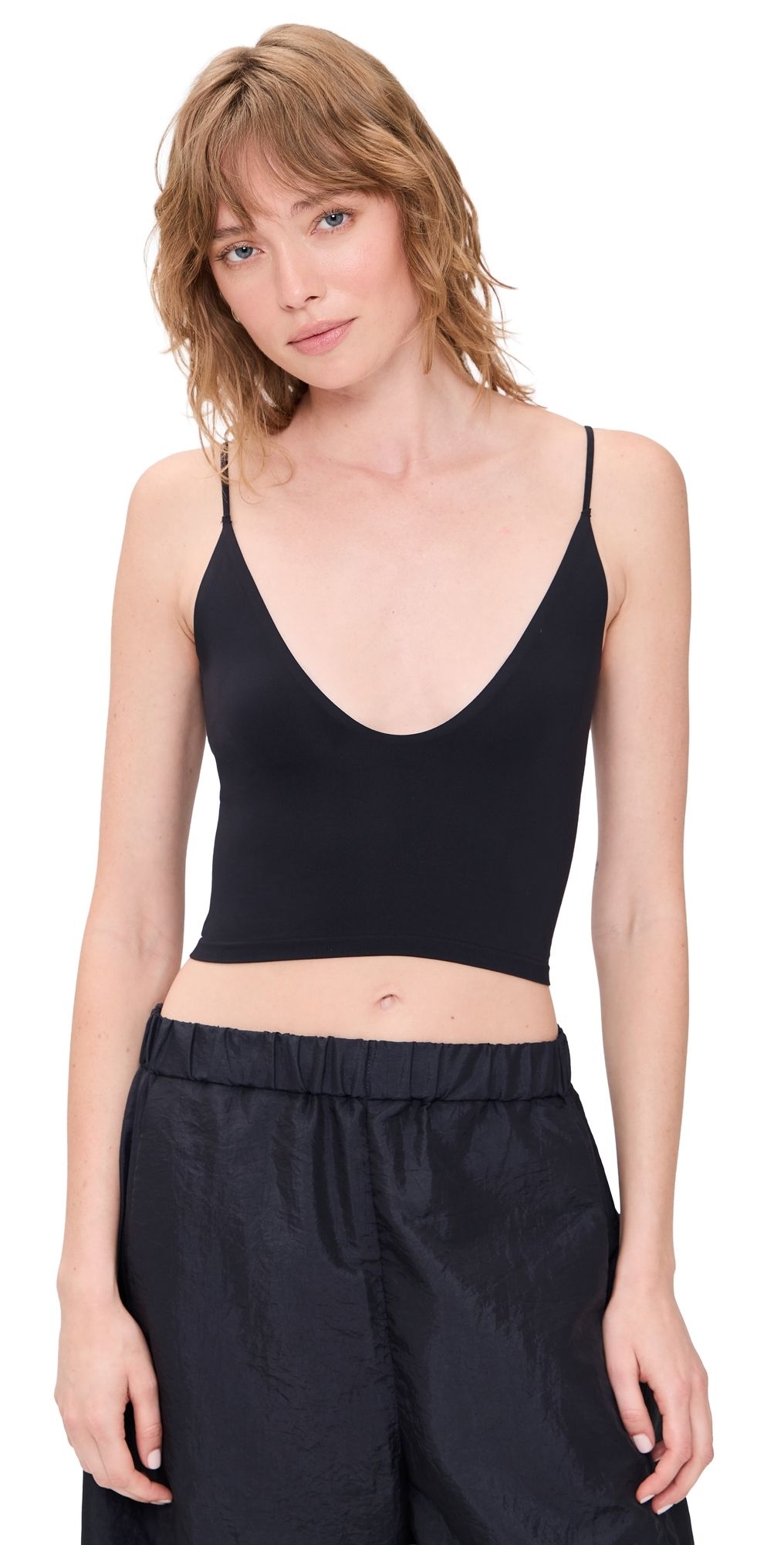 Free People Round Two Skinny Strap Bralette Black M/L