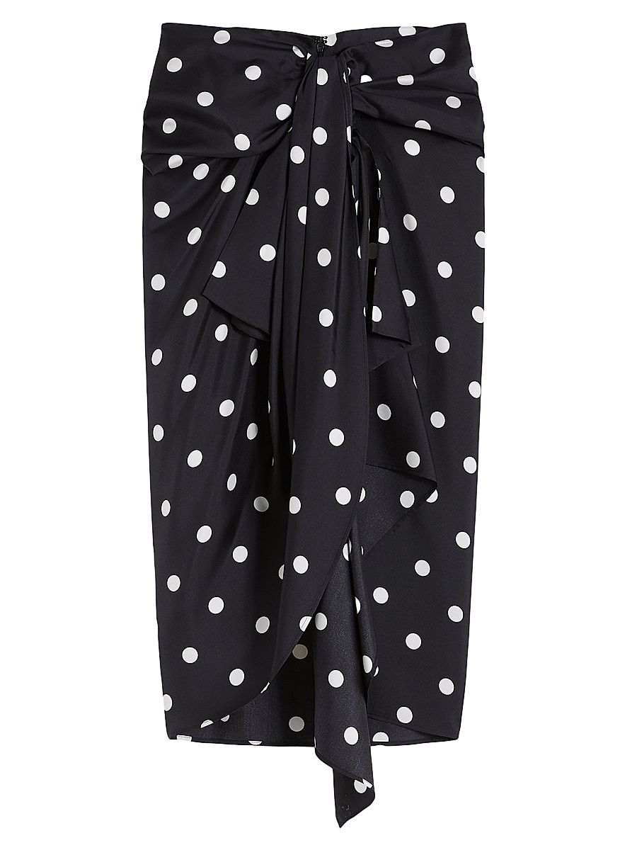 Women's Silk Twill Knot Skirt - Black - Size 12