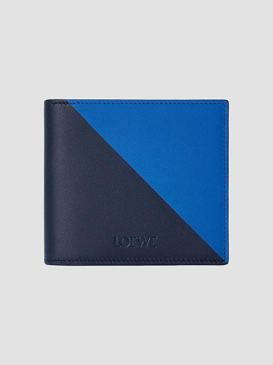 Men's Flag Leather Bifold Wallet - Navy Royal Azur
