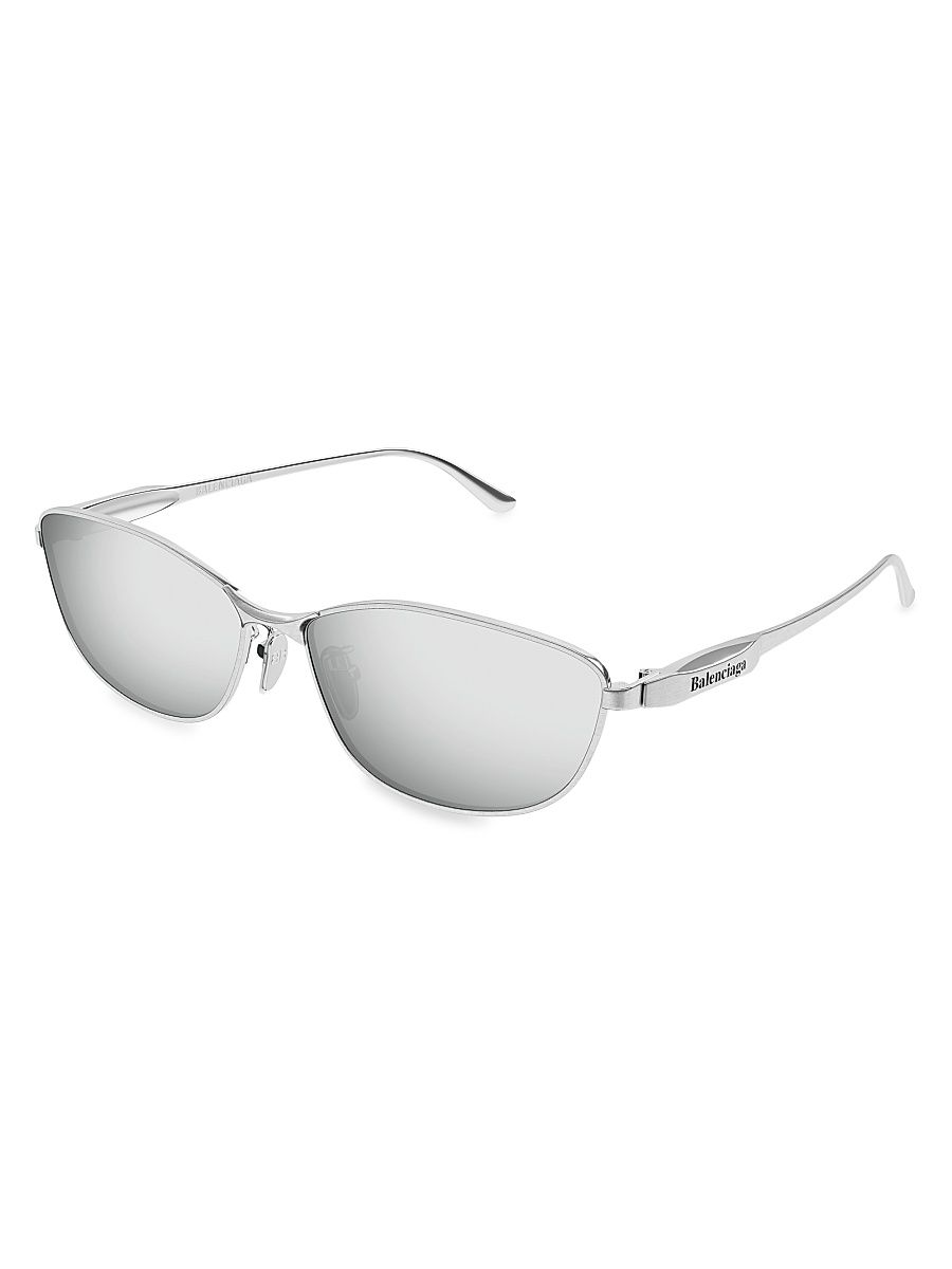 Men's Miami 62MM Rectangular Sunglasses - Silver Silver