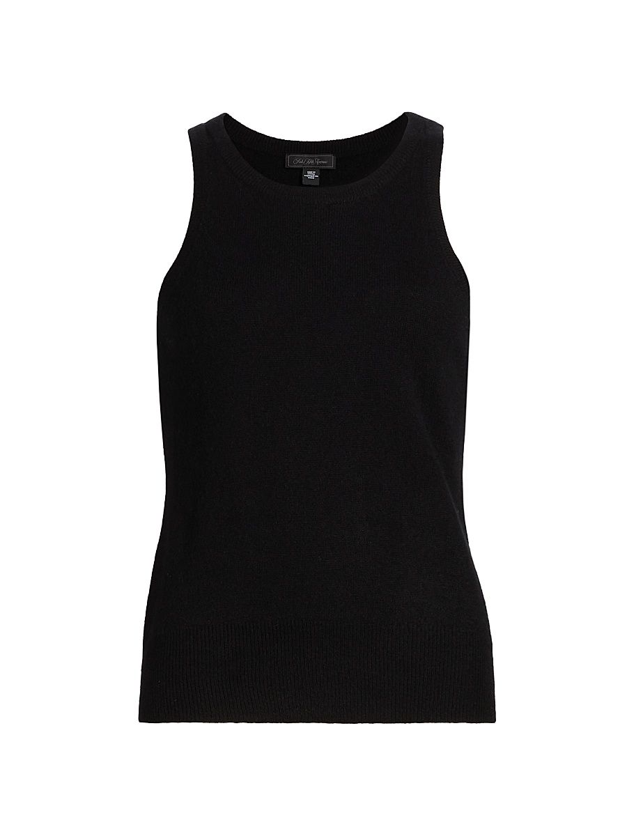 Women's Scoopneck Cashmere Tank - Black - Size XL