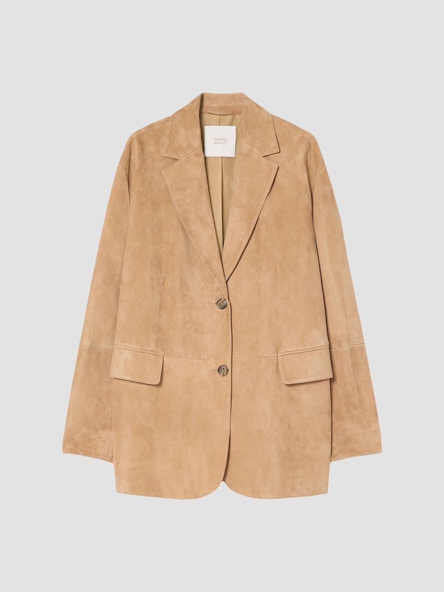 Marina Rinaldi Women's Suede Blazer Jacket - Moss - Size 22