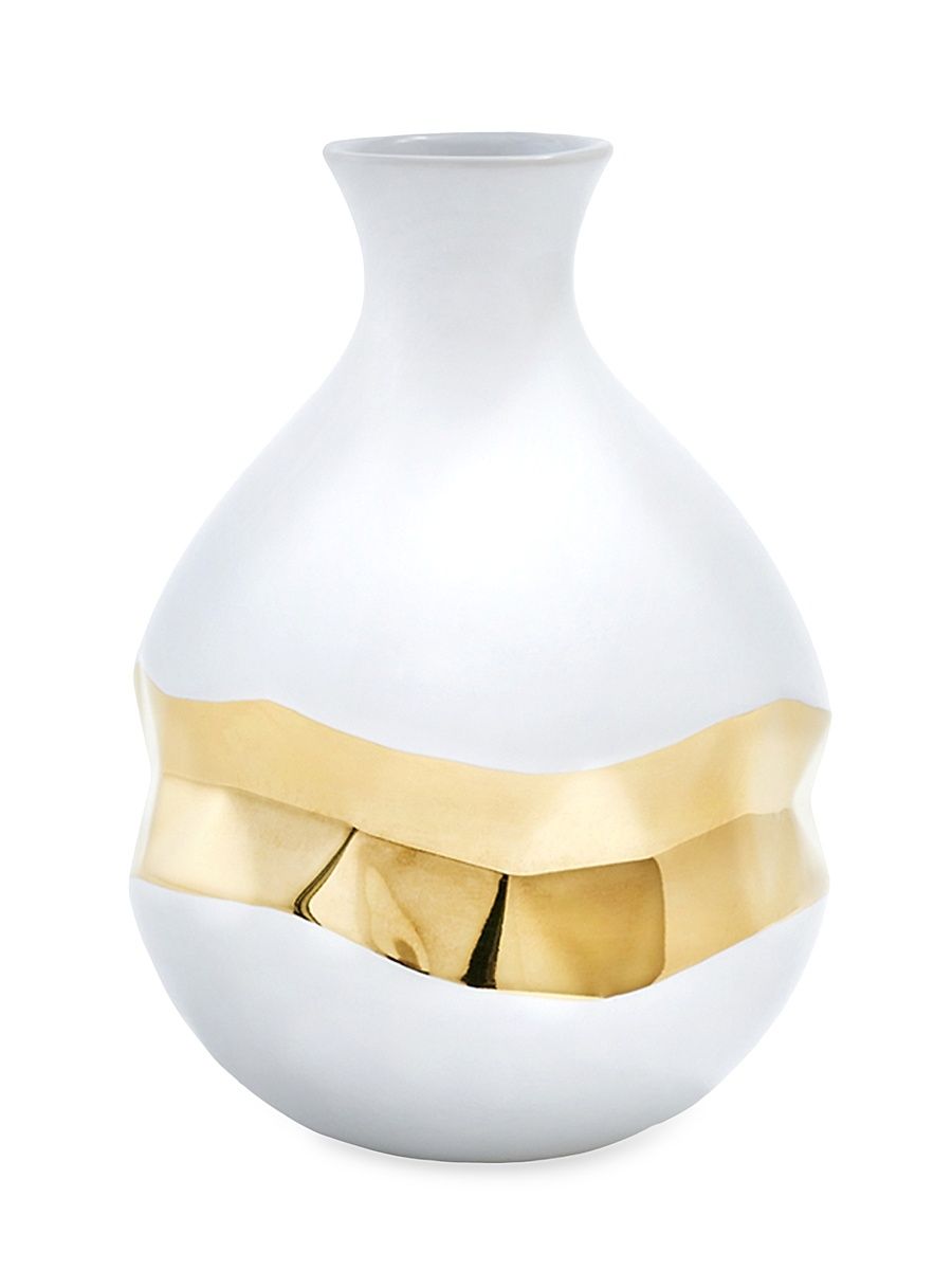 Oro Bud Vase - White Silver