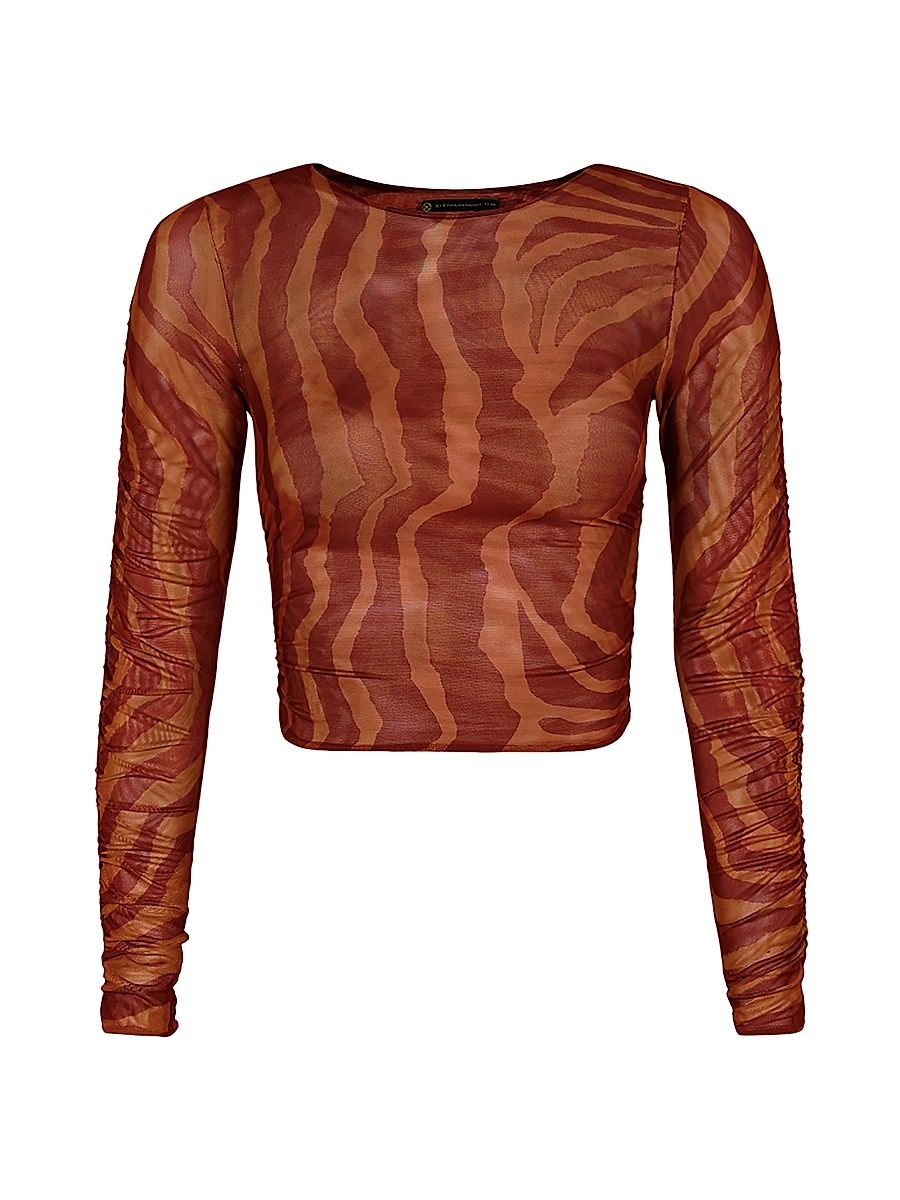 Women's Sundown Mira Striped Crop Top - Size Medium