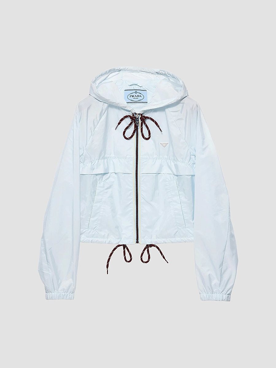 Prada Women's Lightweight Re-Nylon Jacket - Crystal - Size 8